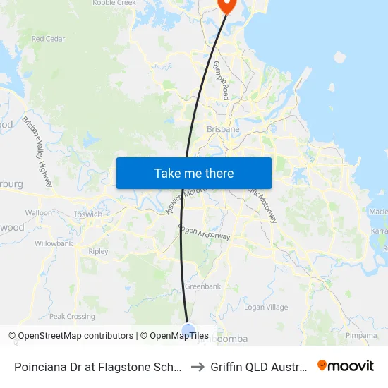 Poinciana Dr at Flagstone Schools to Griffin QLD Australia map