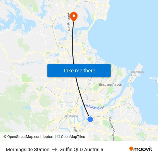Morningside Station to Griffin QLD Australia map