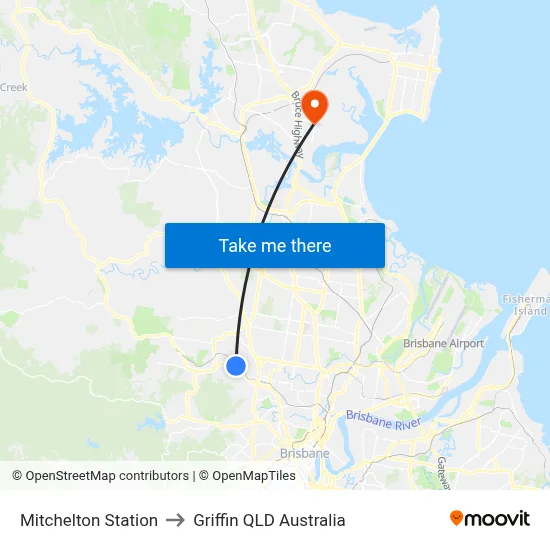 Mitchelton Station to Griffin QLD Australia map