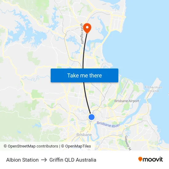 Albion Station to Griffin QLD Australia map