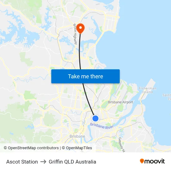Ascot Station to Griffin QLD Australia map