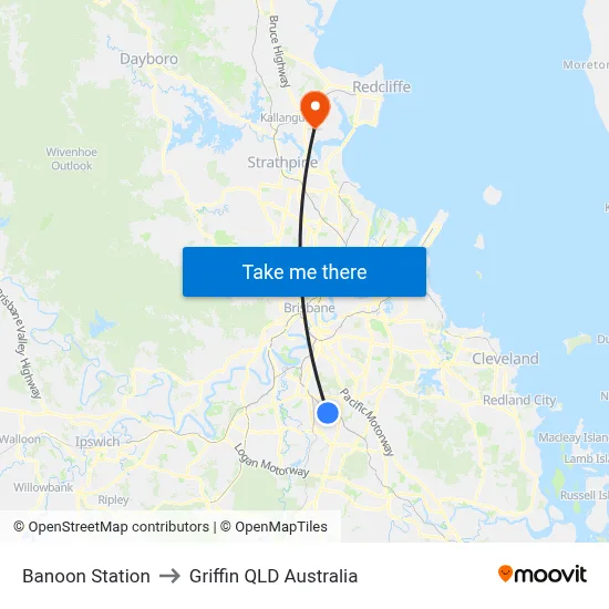 Banoon Station to Griffin QLD Australia map