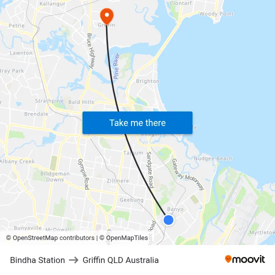 Bindha Station to Griffin QLD Australia map