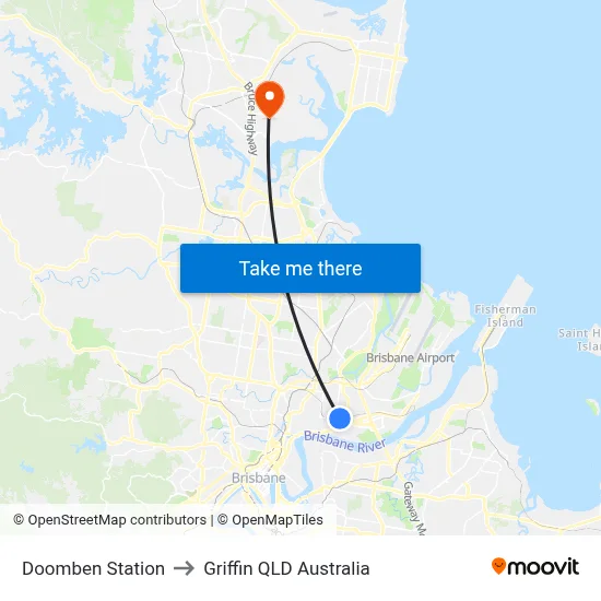 Doomben Station to Griffin QLD Australia map
