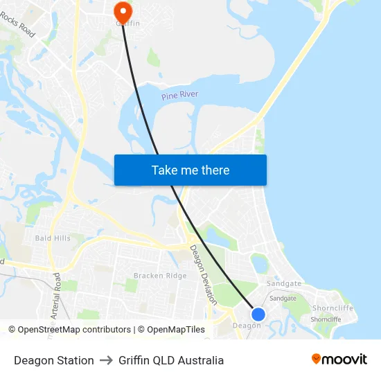 Deagon Station to Griffin QLD Australia map