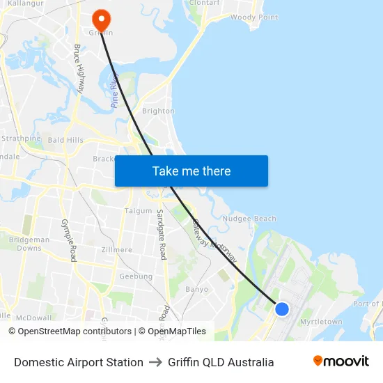 Domestic Airport Station to Griffin QLD Australia map