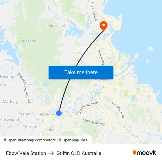 Ebbw Vale Station to Griffin QLD Australia map