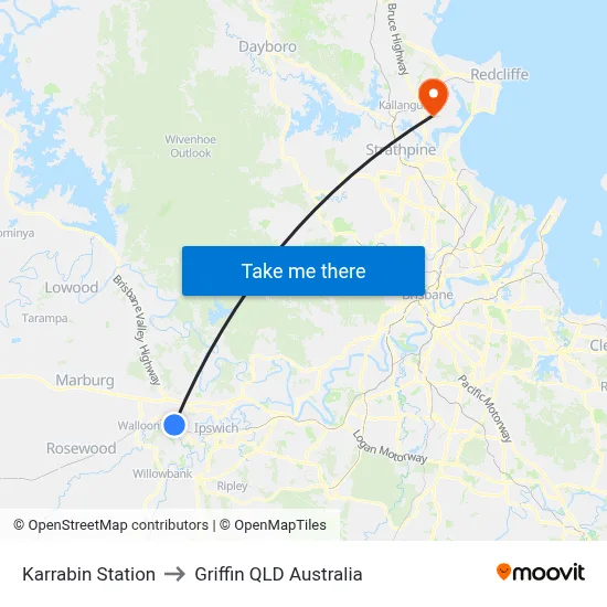 Karrabin Station to Griffin QLD Australia map