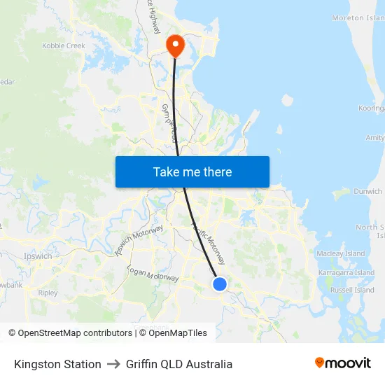 Kingston Station to Griffin QLD Australia map