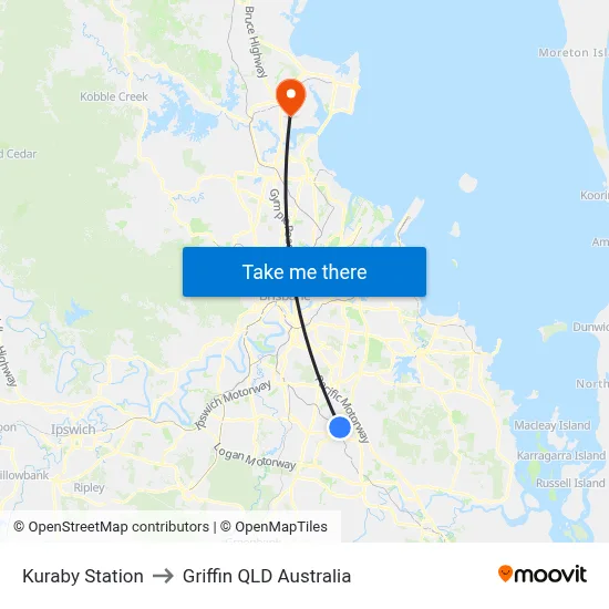 Kuraby Station to Griffin QLD Australia map