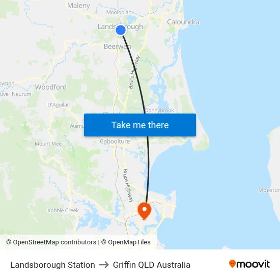 Landsborough Station to Griffin QLD Australia map