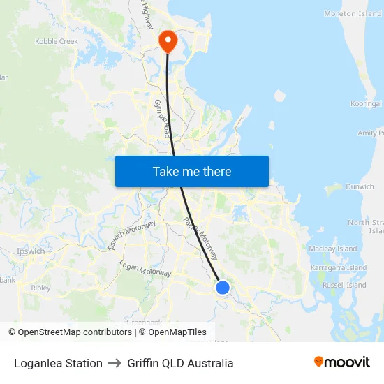 Loganlea Station to Griffin QLD Australia map
