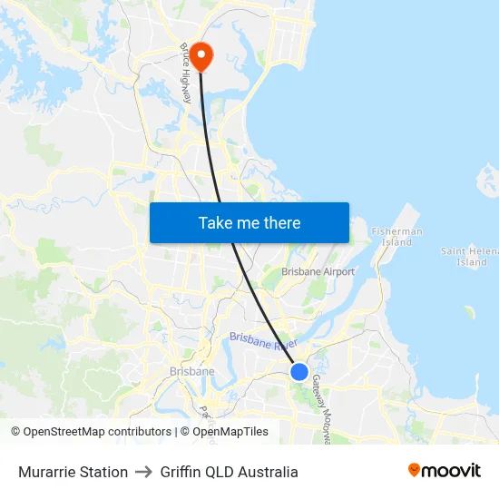 Murarrie Station to Griffin QLD Australia map