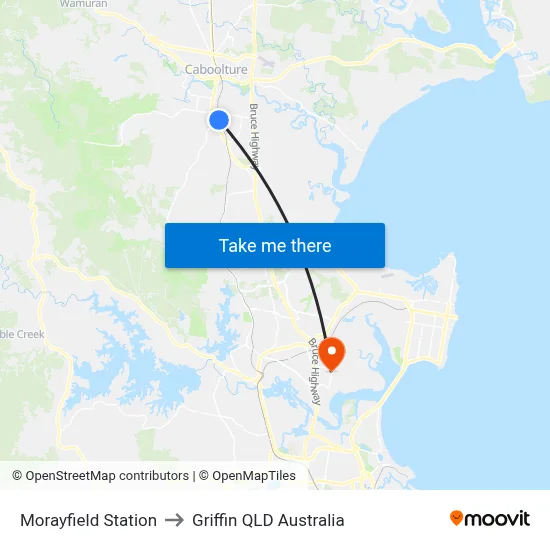 Morayfield Station to Griffin QLD Australia map