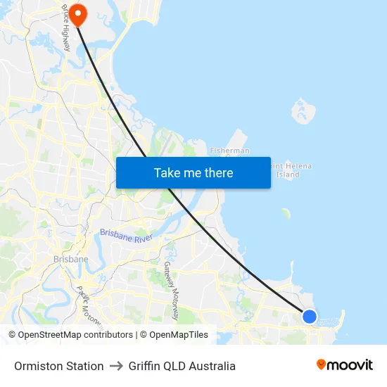 Ormiston Station to Griffin QLD Australia map