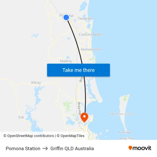 Pomona Station to Griffin QLD Australia map
