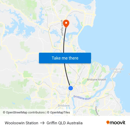 Wooloowin Station to Griffin QLD Australia map