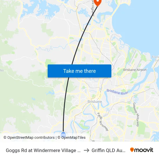 Goggs Rd at Windermere Village Shopping to Griffin QLD Australia map