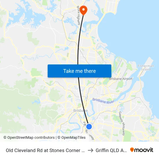 Old Cleveland Rd at Stones Corner Library, Stop 17 to Griffin QLD Australia map