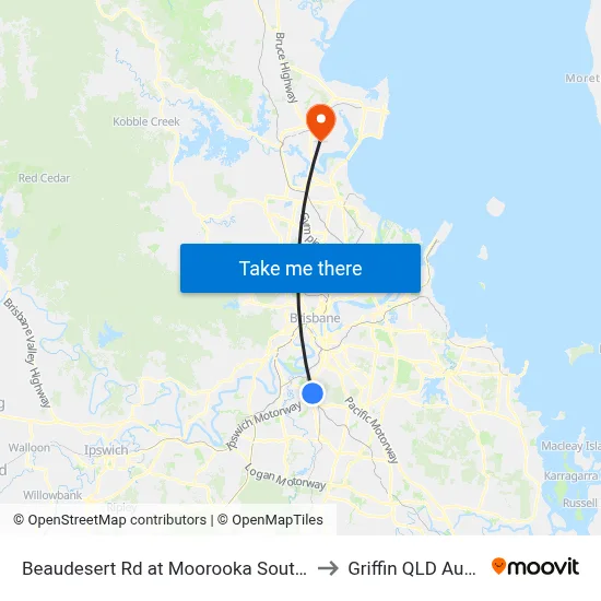 Beaudesert Rd at Moorooka South, Stop 38 to Griffin QLD Australia map