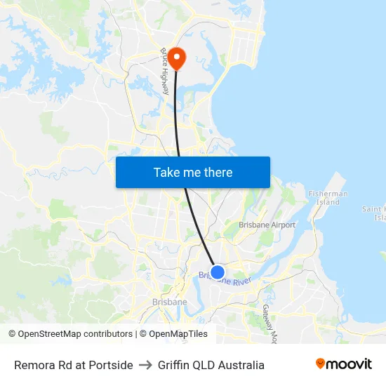 Remora Rd at Portside to Griffin QLD Australia map