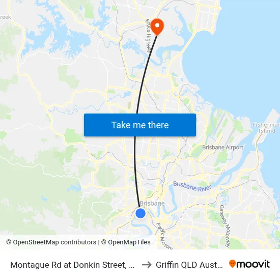 Montague Rd at Donkin Street, Stop 7 to Griffin QLD Australia map