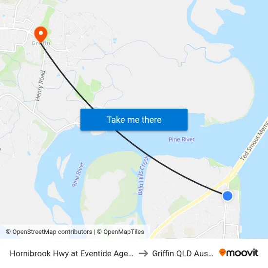 Hornibrook Hwy at Eventide Aged Home to Griffin QLD Australia map