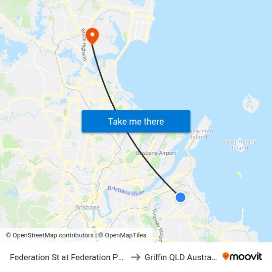 Federation St at Federation Park to Griffin QLD Australia map