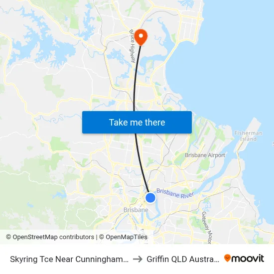 Skyring Tce Near Cunningham St to Griffin QLD Australia map