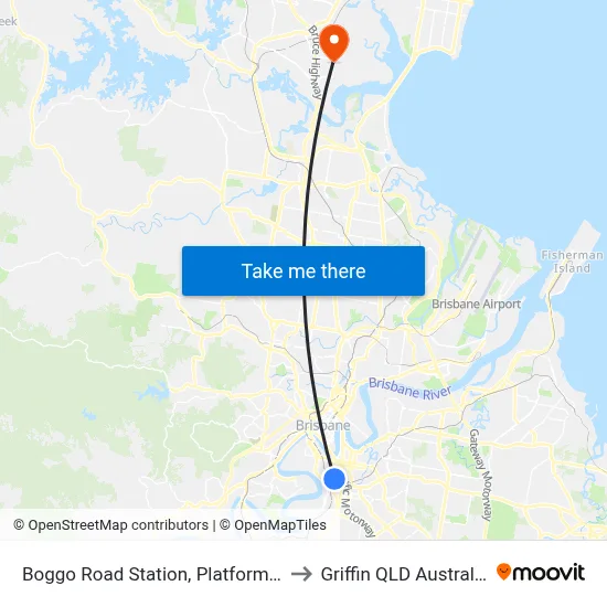 Boggo Road Station, Platform 5 to Griffin QLD Australia map