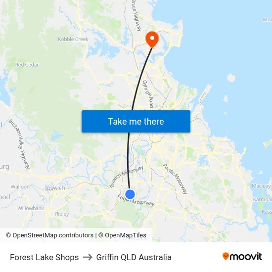Forest Lake Shops to Griffin QLD Australia map