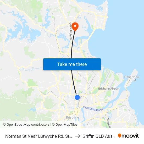 Norman St Near Lutwyche Rd, Stop 24/25 to Griffin QLD Australia map