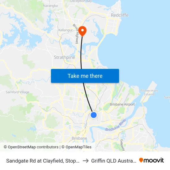 Sandgate Rd at Clayfield, Stop 27 to Griffin QLD Australia map