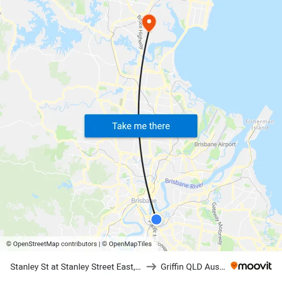 Stanley St at Stanley Street East, Stop 10 to Griffin QLD Australia map
