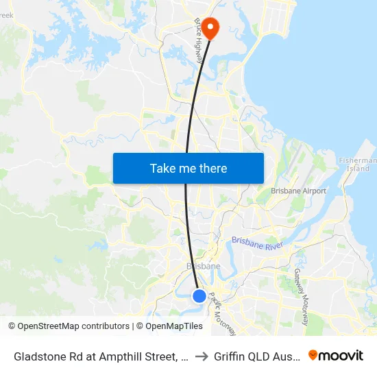 Gladstone Rd at Ampthill Street, Stop 13 to Griffin QLD Australia map