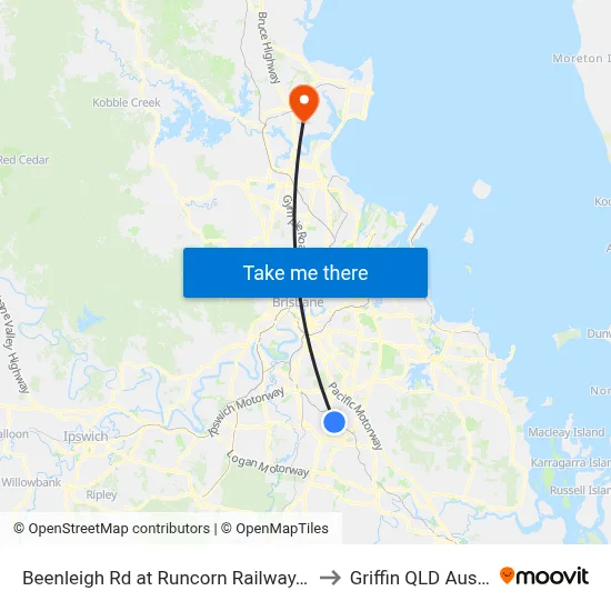 Beenleigh Rd at Runcorn Railway, Stop 72 to Griffin QLD Australia map