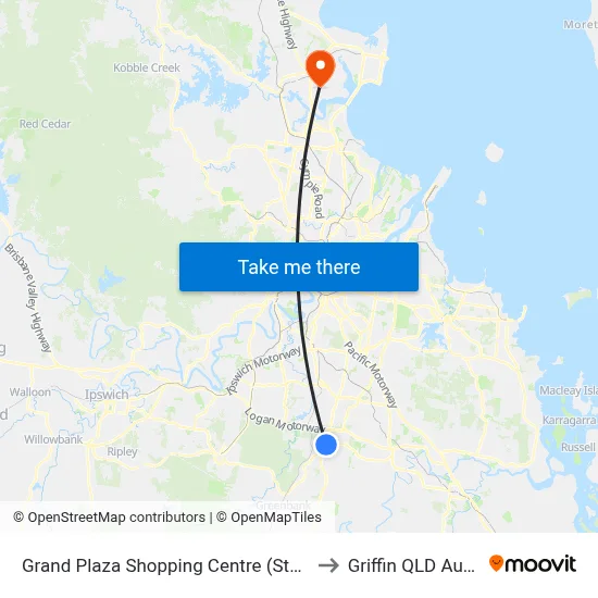 Grand Plaza Shopping Centre (Sth Car Park) to Griffin QLD Australia map