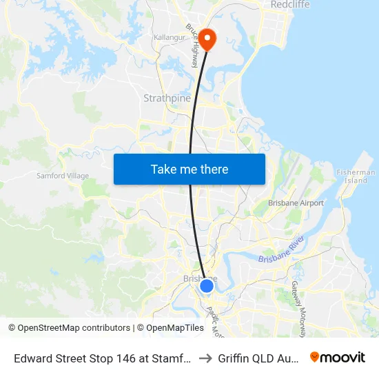 Edward Street Stop 146 at Stamford Plaza to Griffin QLD Australia map