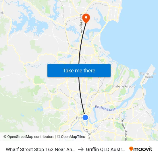 Wharf Street Stop 162 Near Ann St to Griffin QLD Australia map