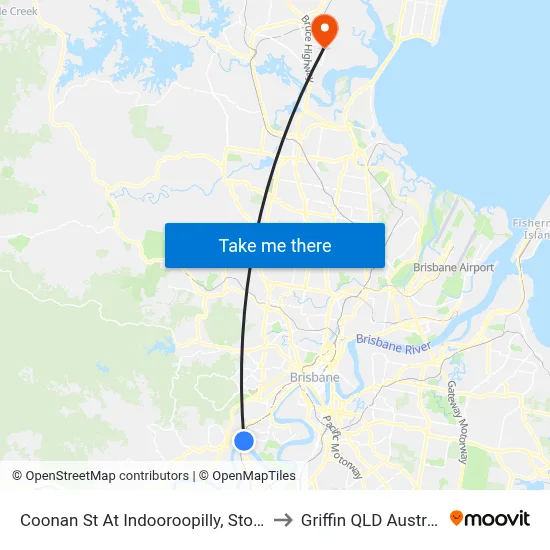 Coonan St At Indooroopilly, Stop 53 to Griffin QLD Australia map