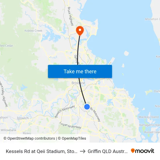 Kessels Rd at Qeii Stadium, Stop 57 to Griffin QLD Australia map