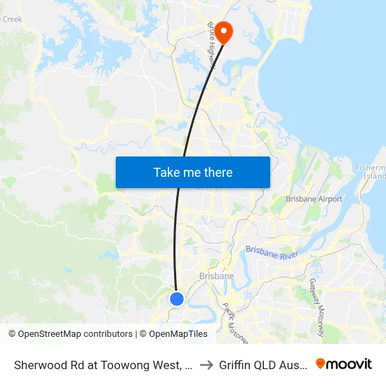 Sherwood Rd at Toowong West, Stop 22 to Griffin QLD Australia map