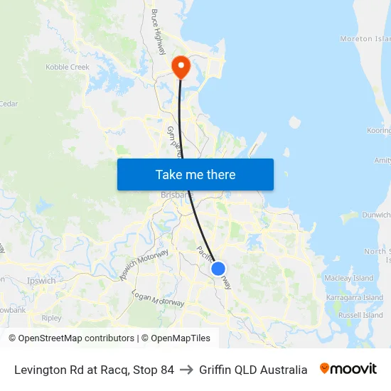 Levington Rd at Racq, Stop 84 to Griffin QLD Australia map