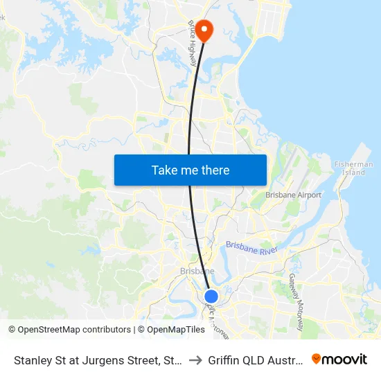 Stanley St at Jurgens Street, Stop F to Griffin QLD Australia map