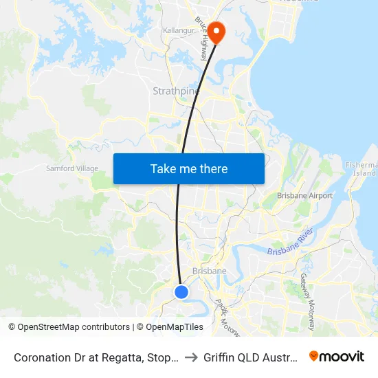 Coronation Dr at Regatta, Stop 12 to Griffin QLD Australia map