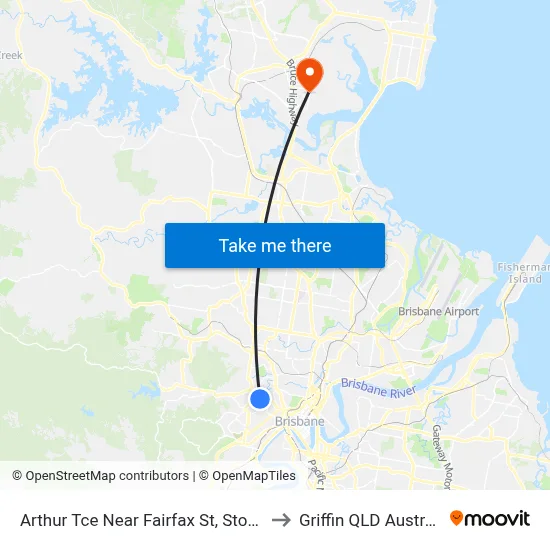 Arthur Tce Near Fairfax St, Stop 15 to Griffin QLD Australia map