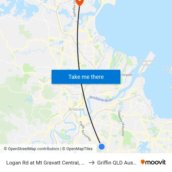Logan Rd at Mt Gravatt Central, Stop 37 to Griffin QLD Australia map