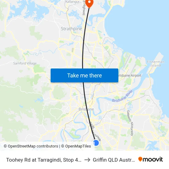Toohey Rd at Tarragindi, Stop 44/48 to Griffin QLD Australia map