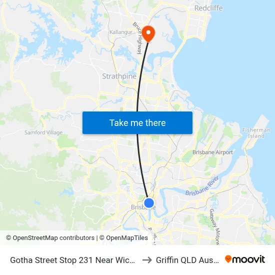 Gotha Street Stop 231 Near Wickham St to Griffin QLD Australia map