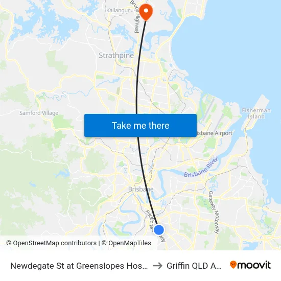 Newdegate St at Greenslopes Hospital, Stop 23 to Griffin QLD Australia map